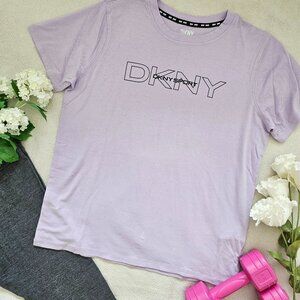 DKNY Sport Logo Graphic T-Shirt Light Lavender Short Sleeve Tee Women’s M NWOT